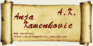 Anja Kamenković vizit kartica